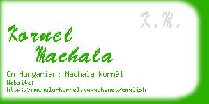 kornel machala business card